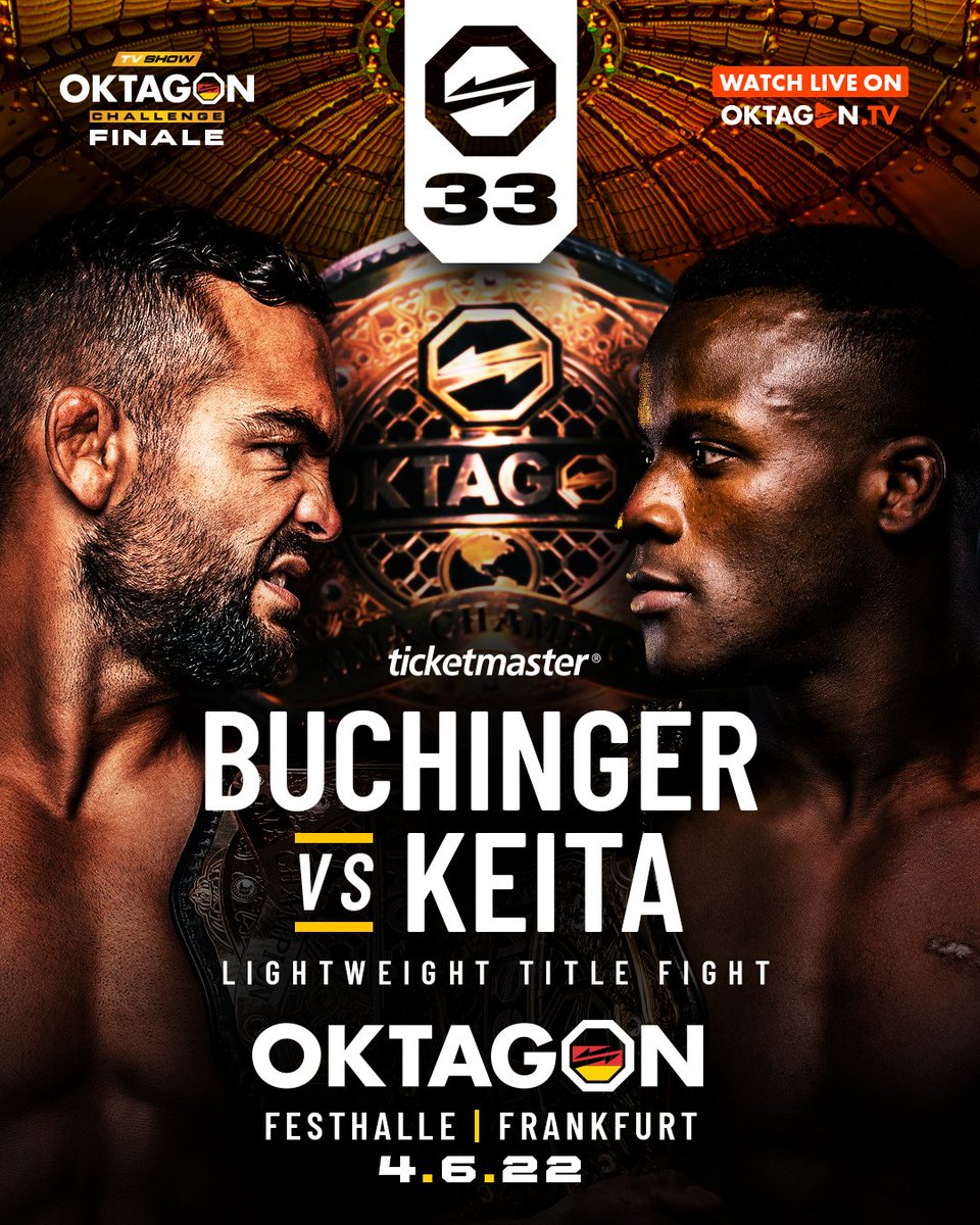 OktagonOfficial's tweet photo. 🇸🇰 Buchinger (39-7) vs. Keita (8-0) 🇧🇪
The 👑 Title fight that everyone has wanted to see since "Black Panther" was introduced in OKTAGON.
🎫 Tickets and PPV on sale now at #TicketmasterDE and https://t.co/DX9lJDOpNq https://t.co/SDeH7RI0mx