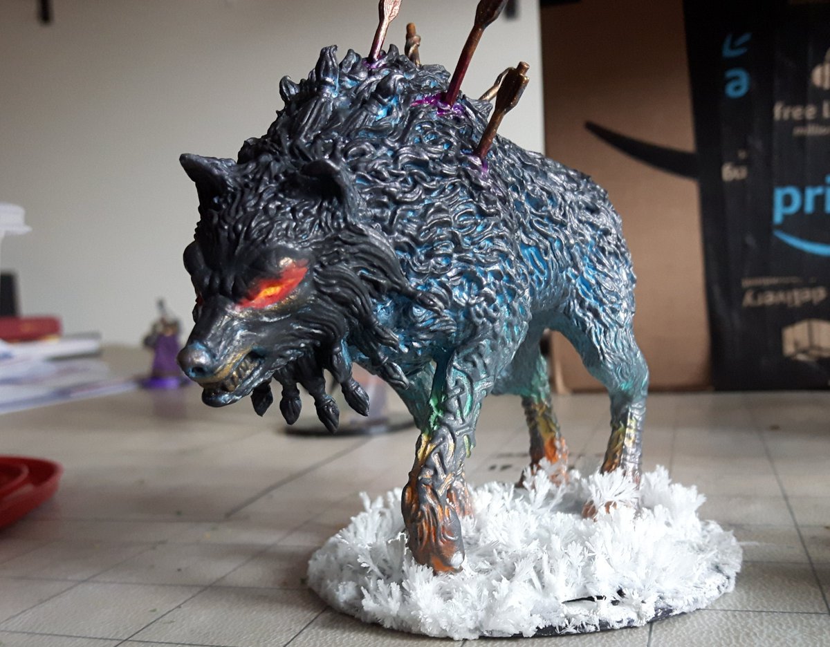 LoachDavid's tweet photo. Sarulf, the cosmic doggo.  #mtg #dnd #miniaturemonday 🐺 https://t.co/JOyMAv0MjB