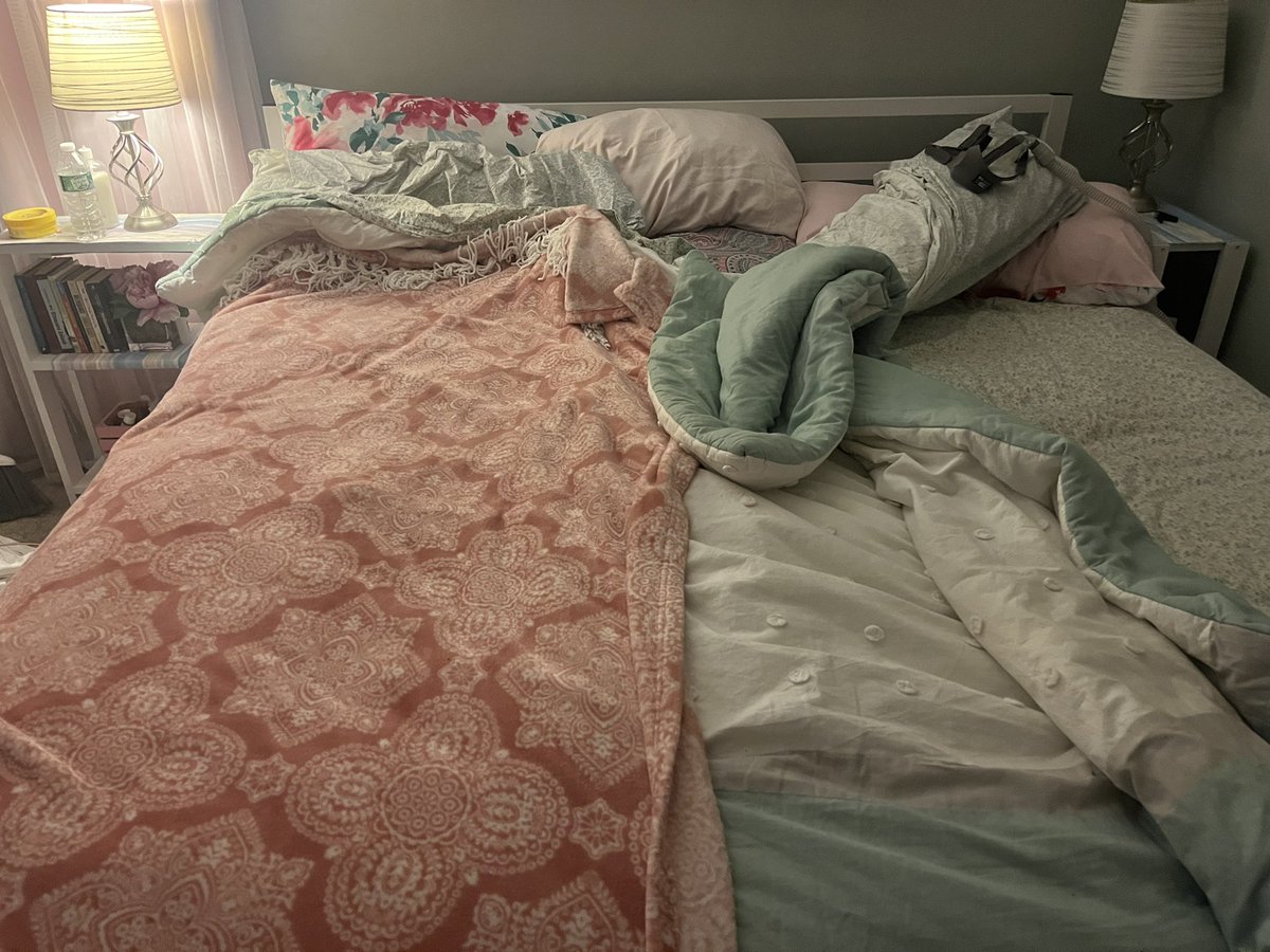 My husband refuses to make the bed…is this passive aggressive enough? #petty #married
