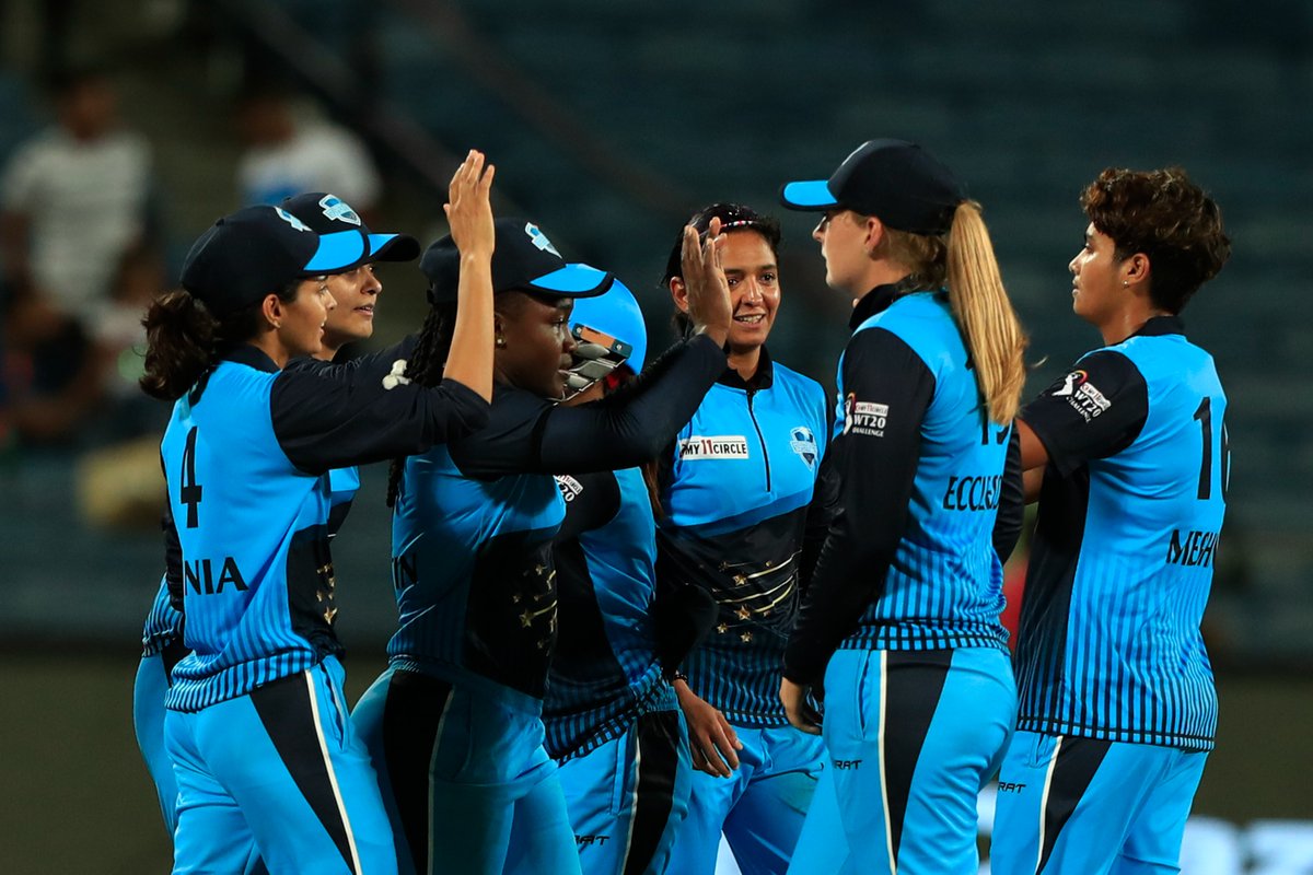 Meghna Singh gets the big wicket of Jemimah Rodrigues, who walks back after scoring 24.

Harleen Deol grabs a superb catch 👌

Supernovas bowlers on 🔝 with two wickets away from victory 👏

Follow the match ▶️ bit.ly/WT20C-1 

#My11CircleWT20C #TBLvSNO