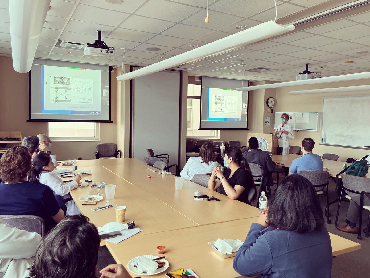 Dr. Bradshaw, pioneer behind the ‘Leadership Academy’ leading the review of the Leadership Academy as we complete three years comprising of multiple sessions aimed at developing leadership skills among Neurology Residents at Upstate! #upstateneuro #aan