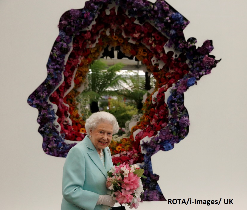The Queen is just arriving at the Chelsea Flower Show. It's one of her favourite events and this year, there are plenty of #PlatinumJubilee tributes. The latest photos coming shortly but here's a favourite from other Chelsea shows, an iconic image from Her Majesty's reign.
