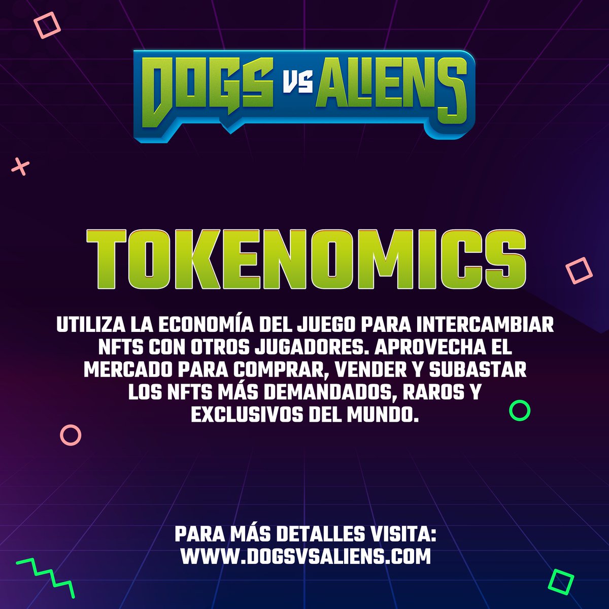 dogsvsaliens's tweet photo. Utiliza la economía del juego para intercambiar #NFTs con otros jugadores. Más detalles en: https://t.co/CqOOMF8xtr

📌 Únete a nuestro canal oficial:
https://t.co/4WE72gGAgF

#NFT #play2earn #p2e #metaverse #game #binance https://t.co/NNvtzlDDz6