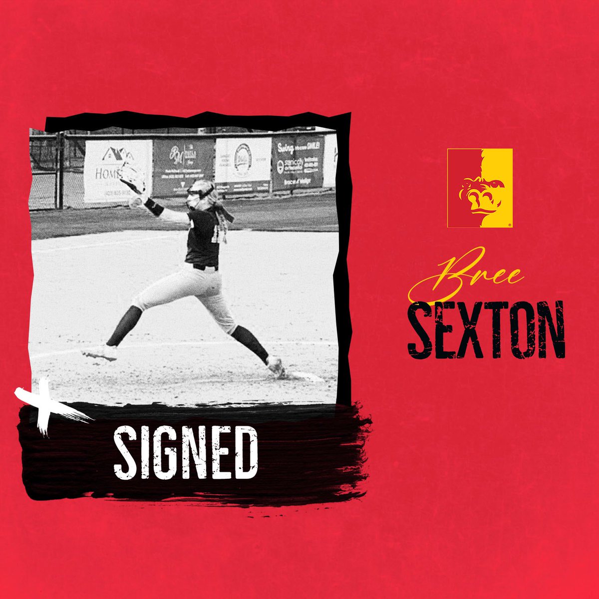𝗦𝗜𝗚𝗡𝗘𝗗 ✍️

Join us in welcoming transfer RHP/1B, <a href="/breannasexton21/">breannasexton2021</a> 🦍

#GoRillas x #GorillaNation