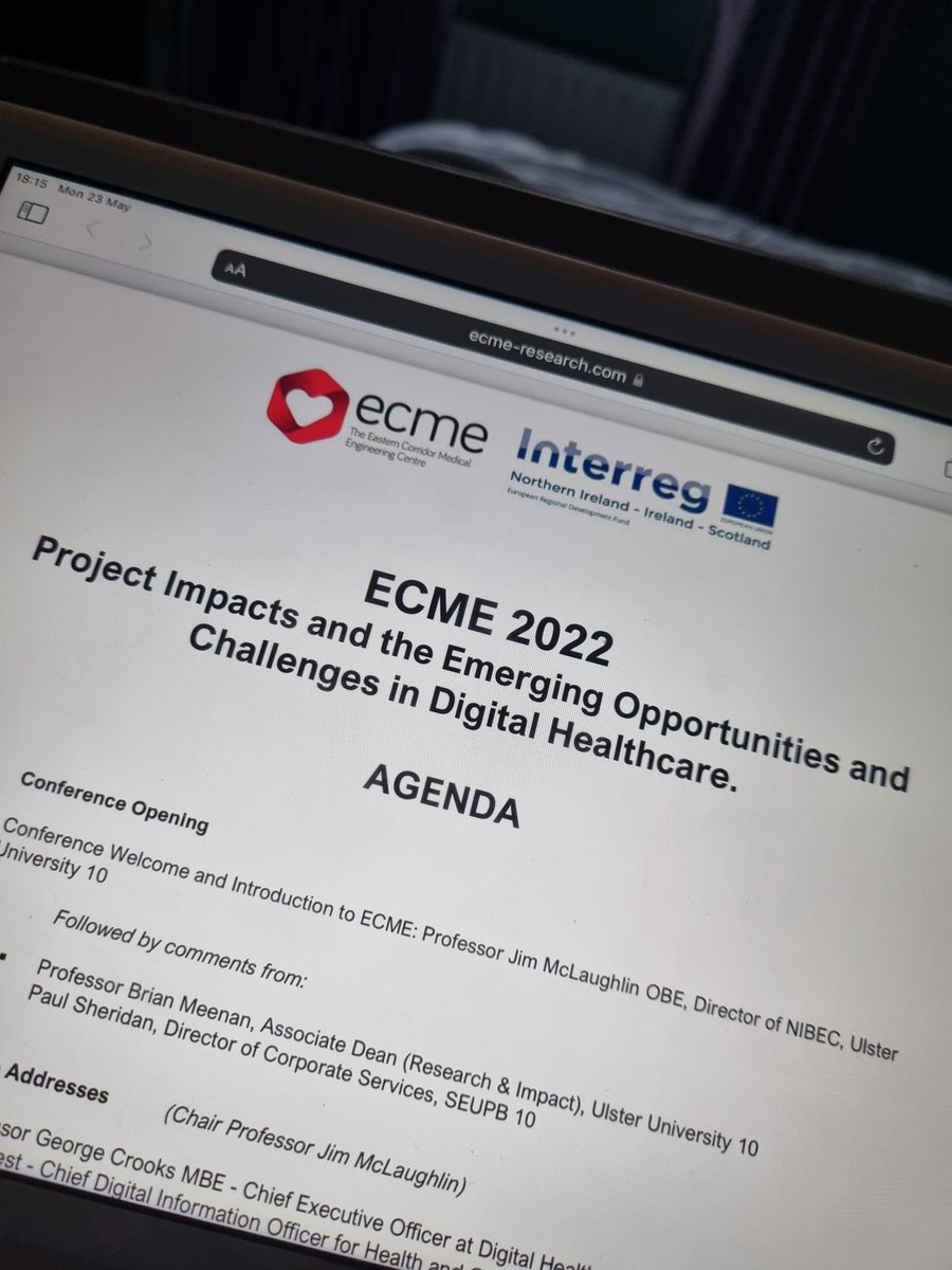 A super agenda is lined up for tomorrow's <a href="/ECMedEng/">ECME</a> Conference!

It will definitely be an interesting day of discussion and opportunity. I am looking forward to presenting <a href="/Stimul_ai/">Stimul.ai</a>'s journey to date 🙏

#DigitalHealth #MedTech #WaitingLists
