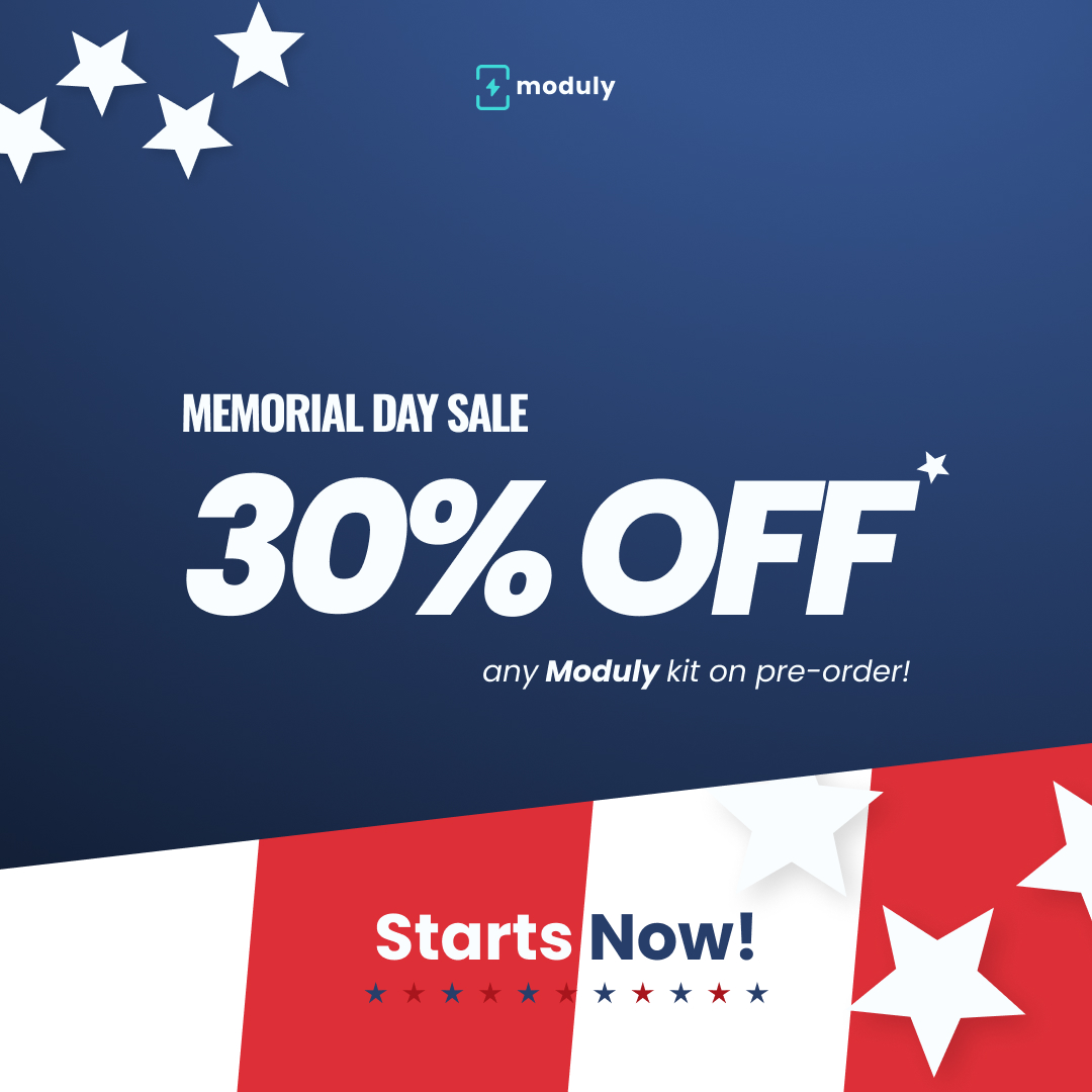 moduly_io's tweet image. Memorial Day sale 🇺🇸 🙌 🙌🇺🇸!
Enjoy 30%* any Moduly Home Kit until 05/31/2022.
Start saving NOW!
Moduly.io
for a smarter future!
#ModulyCommunity #MemorialDay #HappyMonday #sustainability #GlobalGoal #energy #sales