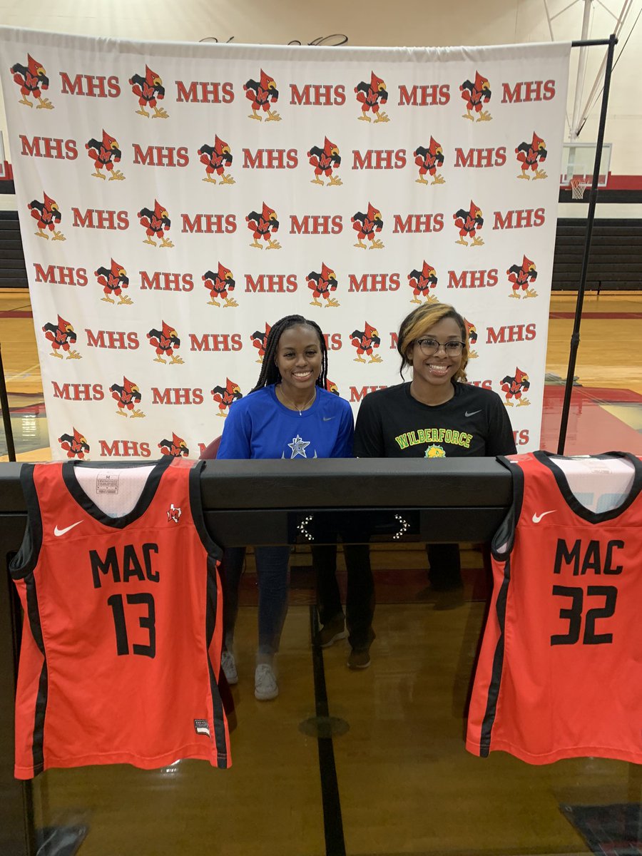MacArthurVB's tweet photo. Excited to see these two continue their athletic career at the next level. Kayla go be great at Kilgore! Maddie go be great at Wilberforce! We love you and are so proud. @wilberforce_u @kilgorecollege @IISDAthletics @MacArthurCards https://t.co/L8z6kRCSqS