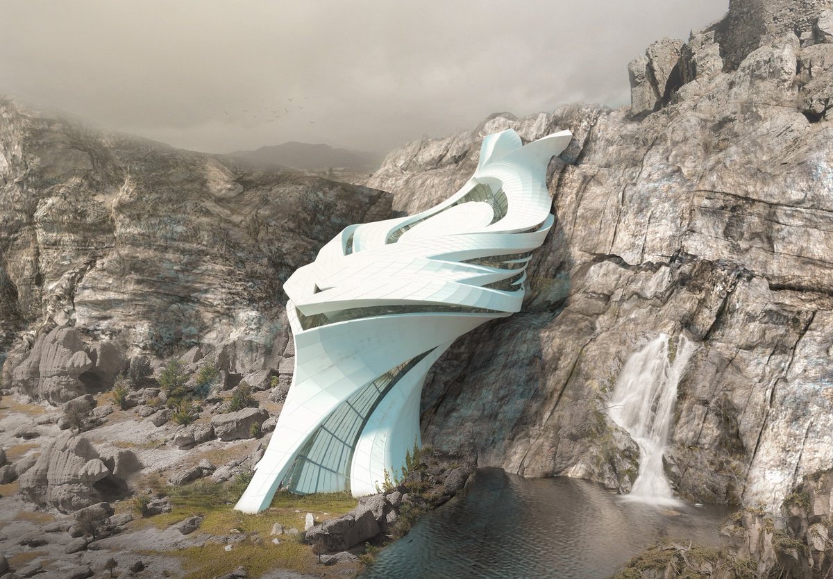 hughmarentes's tweet photo. Skyfall House #architecture #arch #parametric #biomimicry #exodesign #architecturaldesign #concept #conceptdesign #midjourney #parametric #foundation #nft #NFTArts https://t.co/RbjRfA40vR