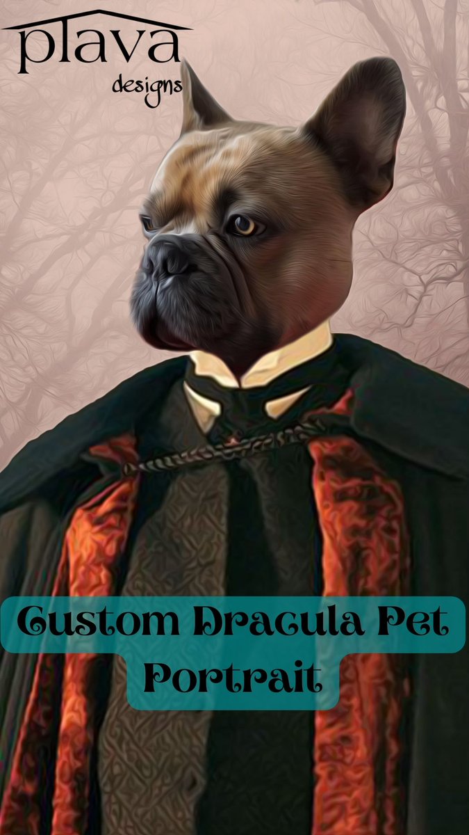 DesignsPlava's tweet photo. A new #pet #portrait design available. What do you think about this #dracula #custom #drawing? https://t.co/poDBrezJX6