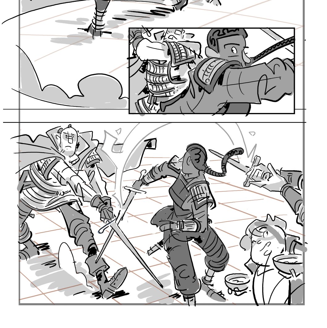 Took me a few pages to get there but now that I'm deep in the swordfightin' pencils, I'm in hog heaven 