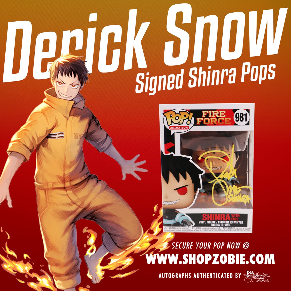 ZobieProd's tweet photo. Now Available - Derick Snow Signed Shinra Pops on Sale for only $69.99 plus shipping ($55.99 for supporters!).
https://t.co/IEyA4FgGZ9
#autograph #autographed #autographs #celebrityautograph #dericksnow #fireforce #shinra #funkopop #funkopops #funko #myzobie https://t.co/de9iogQBZW