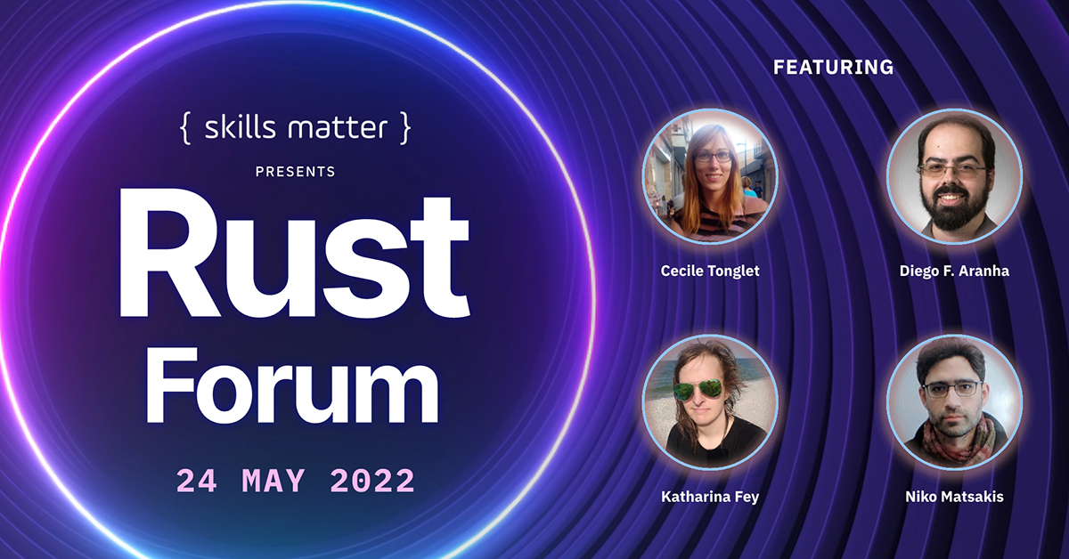Tomorrow's the big day! 

Starting at 10AM UTC we'll be live at the #RustForum with 4 incredible #RustLang keynotes from @nikomatsakis, @CecileTonglet, @spacekookie &amp; <a href="/dfaranha/">Diego F. Aranha 🕷️</a>