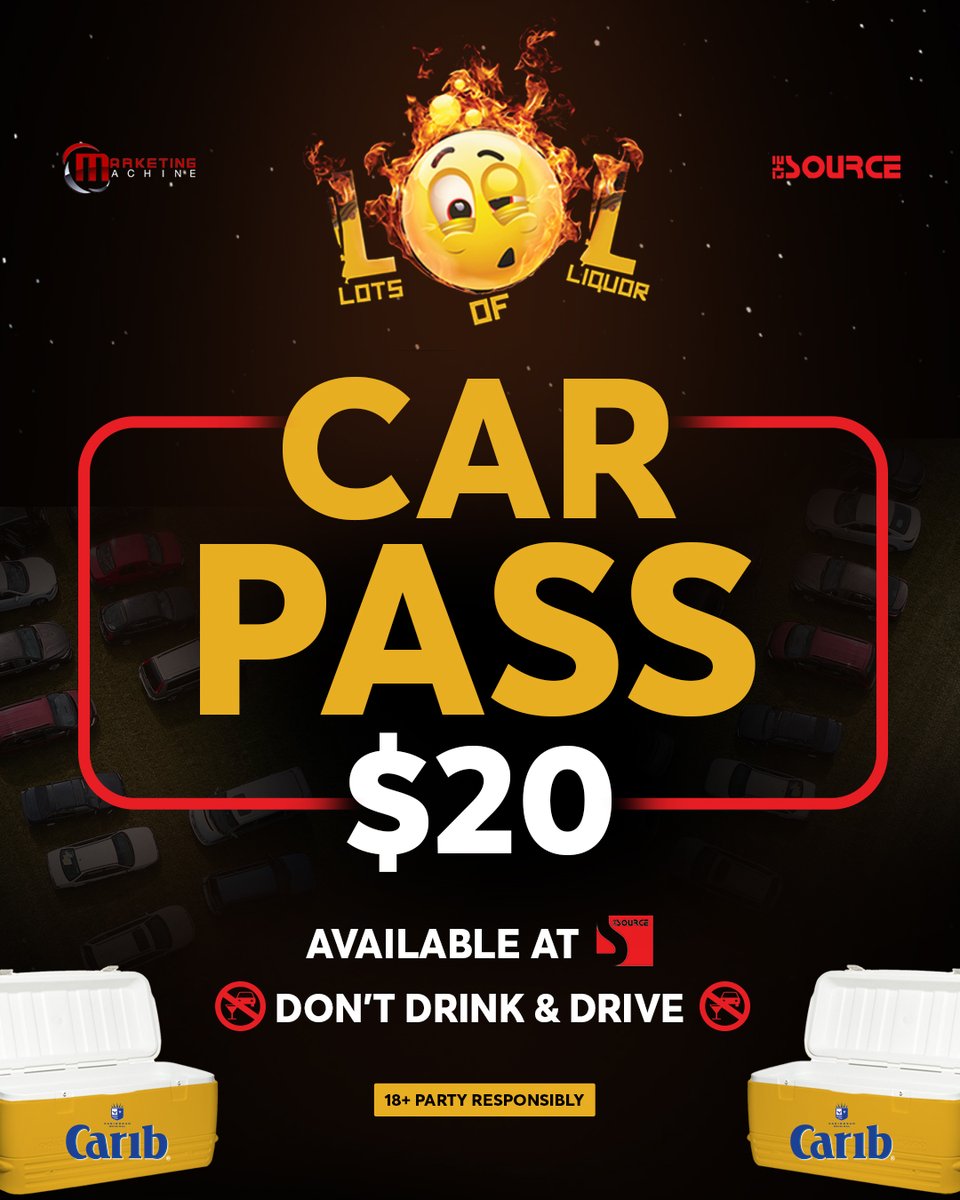 MarketinMachine's tweet photo. Car passes are now available @sourceco !!! ๐ฅ๐ฅ๐ฅ๐ฅ #LotsofLiquor #July2nd #CrewandCoolersReady ๐ฅ๐ฅ๐ฅ https://t.co/iLcBATSka3