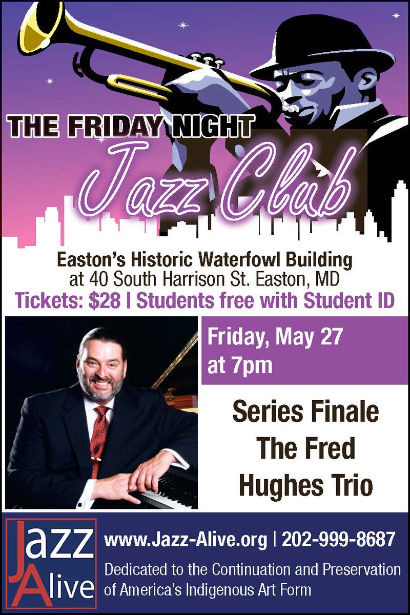 Do you have your tickets? jazz-alive.org
#Jazz #jazzalive #Maryland #eastonmd #discovereastonmd #easternshoremaryland #fredhughestrio