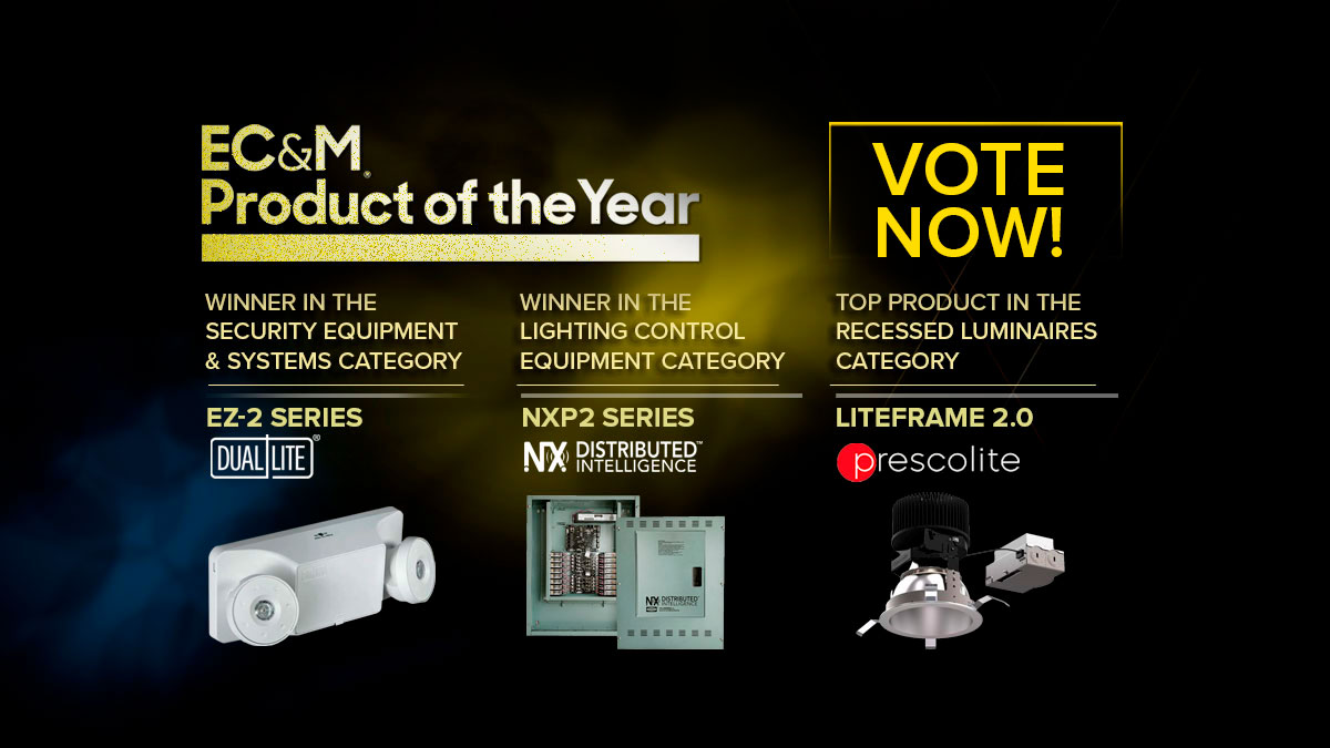 Between now and June 24th, please go to ow.ly/aWs350JfO28 and vote for our brands! Dual-Lite, NX &amp; Prescolite would be honored to be chosen as the overall EC&amp;M Platinum, Gold or Silver winners.

#awardwinners #lightingdesign #Dual-Lite #NXDistributedIntelligence #Prescolite