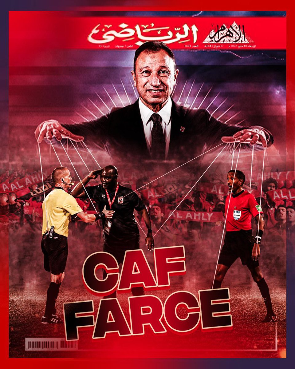 Al ahly: putting the pressure on CAF by calling it corrupt and bias to get favored in choosing the referees(Gomez &amp; Tessema) for the CAFCL Final.
#Ahly_And_RefFriends 
#Gomez_Is_friends_with_Pitso #ForProtection_Away_Bamlak_InTheVar_stay
#TotalEnergiesCAFCL
#CAFCL
#morocco