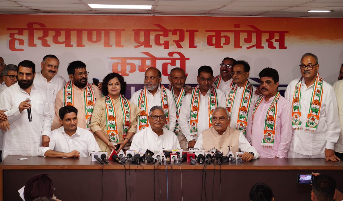 Morewithshashi's tweet photo. Eight ex MLA of #Haryana joined #Congress today... https://t.co/5iD2ZBoVTh