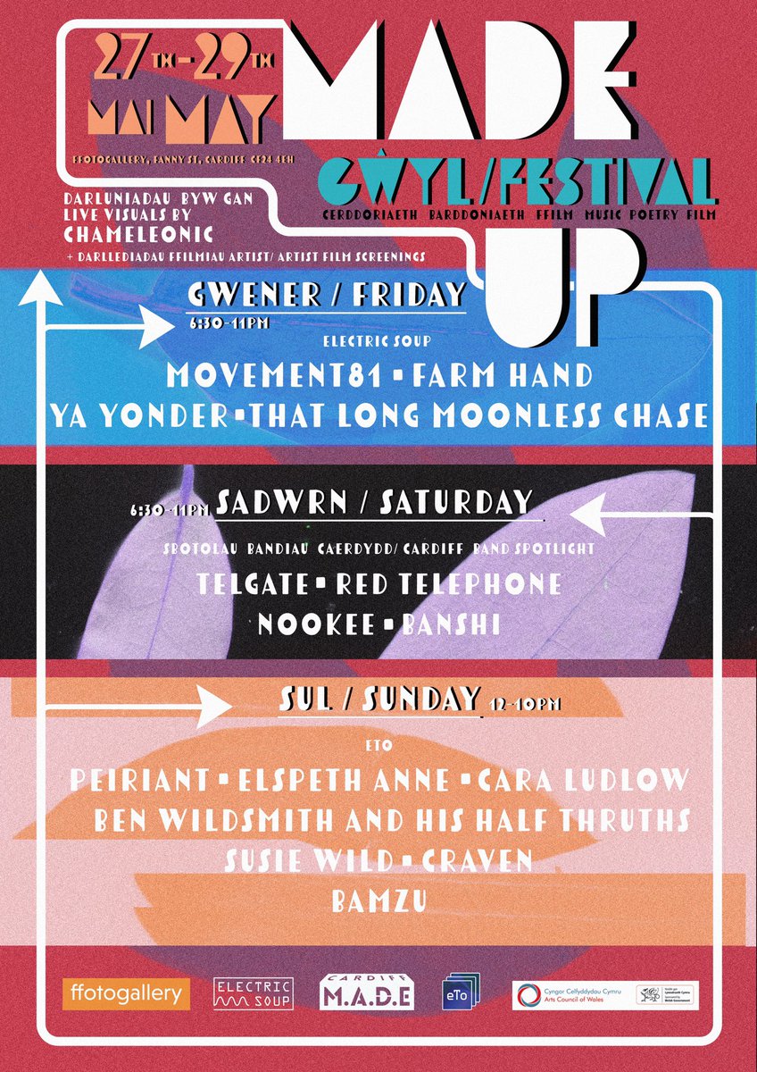 ✨Electric Soup this FRIDAY ✨as part of the 3 day music festival MADE UP Festival at <a href="/ffotogallery/">ffotogallery</a>! Come by and be spellbound by music from @farmhandle <a href="/ya_yonder/">JT</a> <a href="/Movement_81/">Movement81</a>, @h_papaioannou That Long Moonless Chase ⚡️🍵 visuals from <a href="/chameleonic/">Nic Finch</a>  <a href="/CardiffMADE/">Cardiff Made</a> <a href="/Arts_Wales_/">Cyngor Celfyddydau Cymru | Arts Council of Wales</a> 🤩