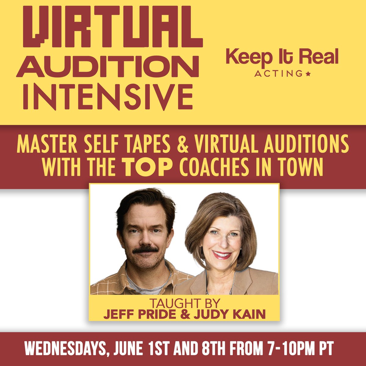 KeepItRealActin's tweet photo. Master those virtual auditions, because they’re here to stay! Learn from this great 2 day intensive on how to stand out in your self tapes and live virtual auditions. Link below!
https://t.co/pomR5aCtyX
#KIRA #Actor #VirtualAudition #Audition #ActingClass #ActingIntensive https://t.co/fzJVHUrONn