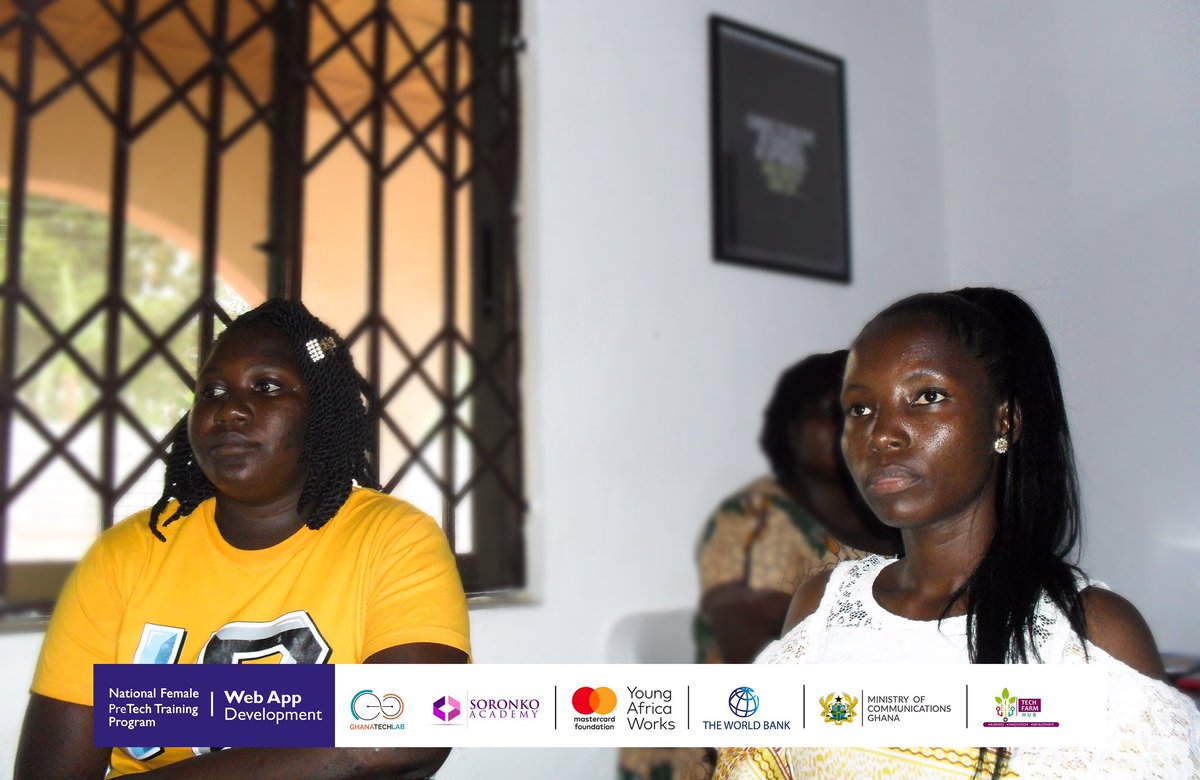 TECHFARMHub's tweet photo. The National Female PreTech Training Program commenced today. Participants were introduced to Web App Development and were also enlightened on the advantages of building Web Apps.

 #GTLimpact
#GTLWebDev
#PaSE
#YoungAfricaWorks
#ghana
#youthemployment https://t.co/PrC9vl2kpm