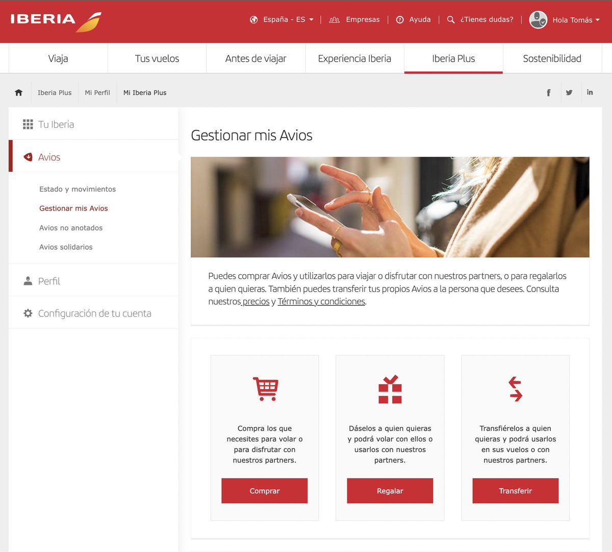 tomasmalio's tweet photo. Hoy encuentro otra vez algo increíble con @Iberia. Ya NO 🚫 se puede comprar avios (millas) y en la página tienen la comunicación, el botón y una página para hacerlo. ¿Alguien puede entender esto? #AdiósAvios https://t.co/pULmJMiwaM