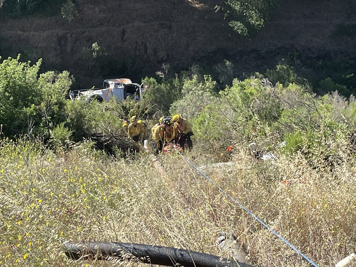 calfireSCU's tweet photo. #ToroIC Firefighters have successfully extricated the patient from 300’ over the side. CAL FIRE SCU Pacheco Firefighter Crew 2 assisted with personnel and line construction to clear the path for rescuers to access the patient. #allrisk https://t.co/udYZbWVtkz