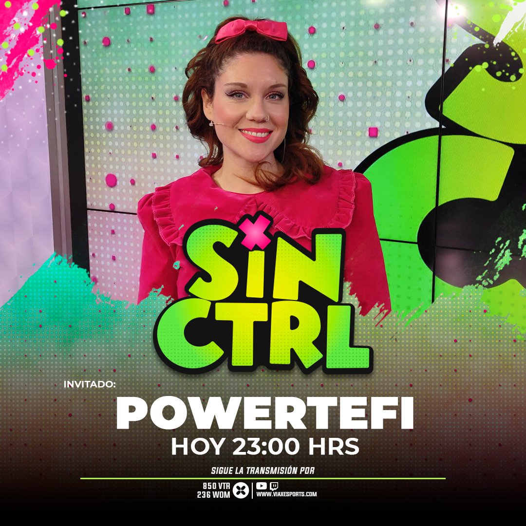 ¡ES HOY, ES HOY!🥳✨

Todo el carisma y talento de <a href="/PowerTefi/">Estefi Opazo Powertefi</a> se toma el estudio de #SinCtrl en un capítulo que estará lleno de diversión 🎮🤩.

<a href="/carlynromr/">carlynromro</a>, #DisleyRamos y <a href="/LaMinnifer/">Minnifer</a> te esperan a las 23 hrs con muchas sorpresas por el 850 VTR  y 236 WOM 📺.