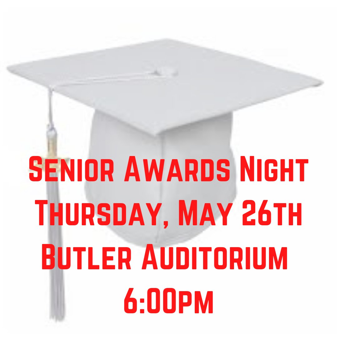 butlerbulldawgs's tweet image. Come and celebrate our Seniors!
Senior Awards Night
Thursday, May 26, 2022
Butler Auditorium at 6:00pm

Dress is Business Casual