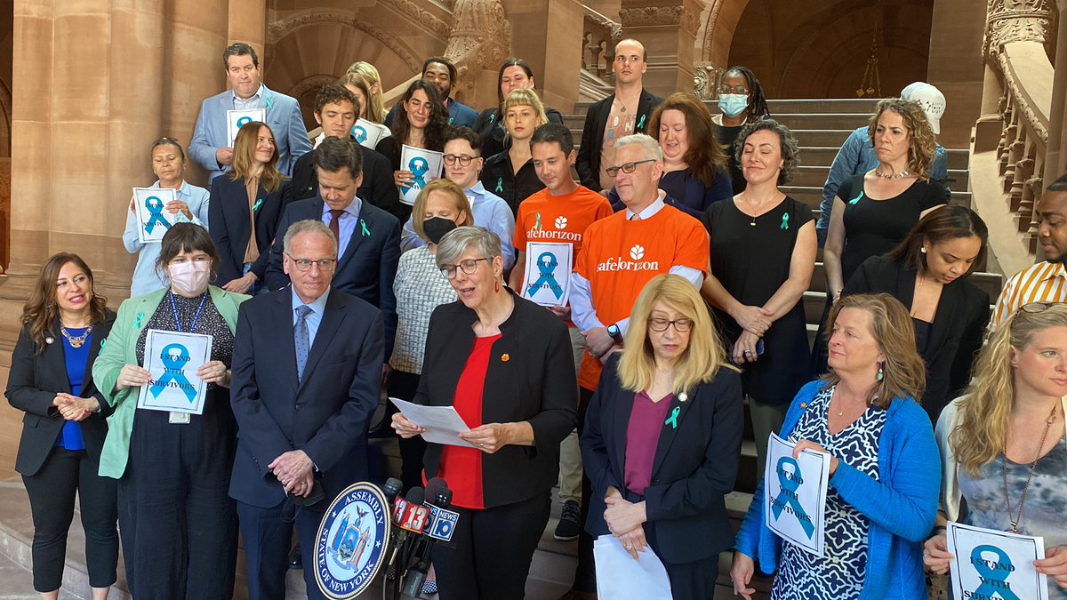 “Survivors - you did it!” Liz Rogers with @SafeHorizon celebrates the expected passage of the #AdultSurvivorsAct. This bill would give adult survivors of sexual abuse a one year look back window to file a lawsuit against their abuser.
