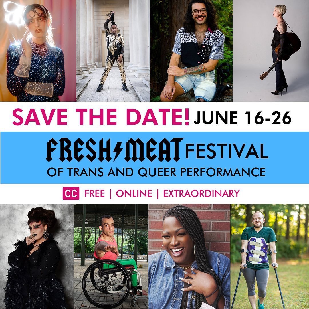 DearQueerDancer's tweet photo. 🗣 Fresh Meat Festival is BACK for 2022! 

Exquisite, edgy, extraordinary dance, theater, music, and performance 🌟 

Entirely online and close captioned 💕

Tix on sale soon. Save the date and follow for more info 👉🏽@FreshMeatSF https://t.co/bxhEm1WJ8I