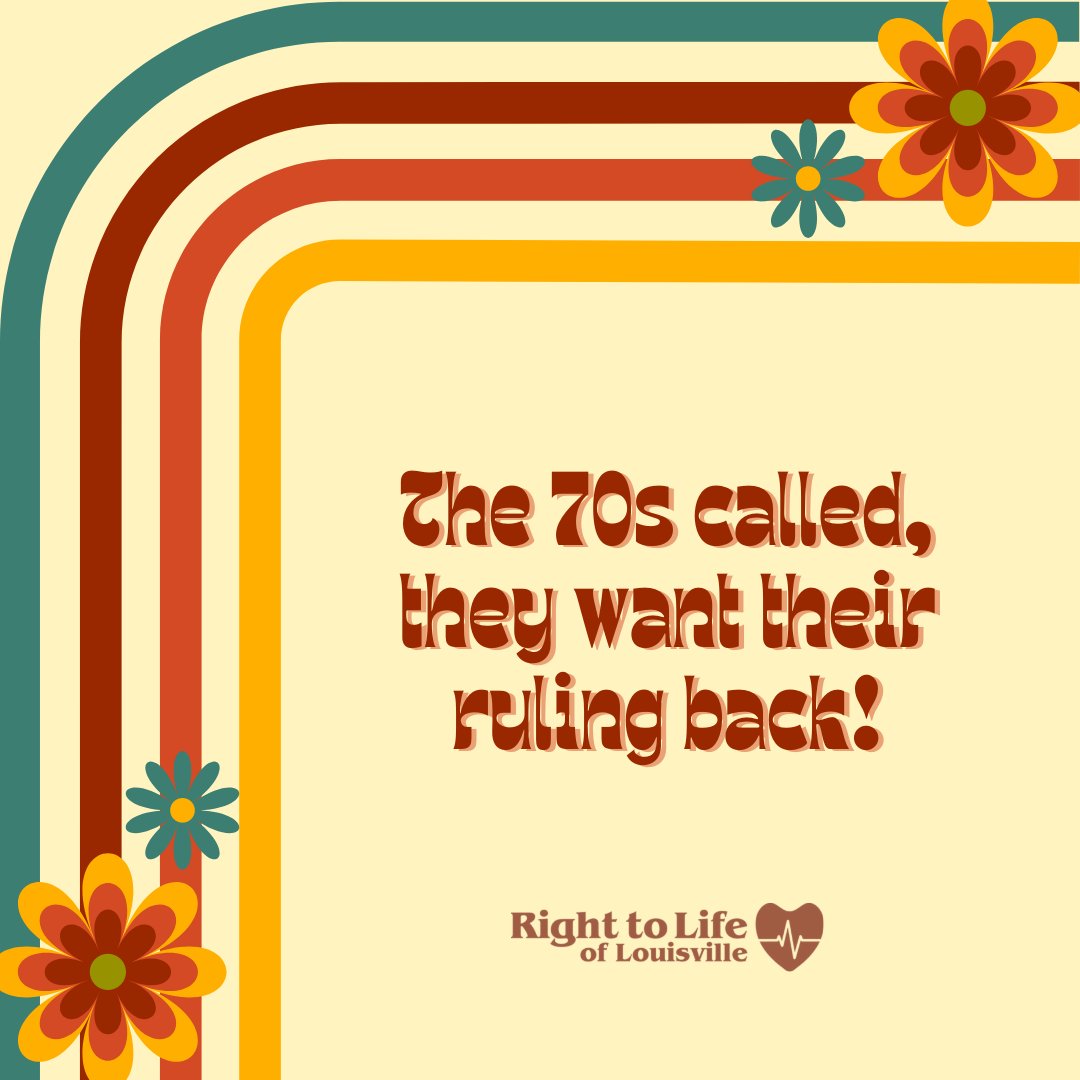 rtllou's tweet photo. The 70s are calling and they want their ruling back! Roe has got to go!
No decision out today on Dobbs. Continue to pray for the changing of hearts and minds and a life-saving response from the Court.
#changinghearts #savinglives #rtllou #righttolife #louisville https://t.co/k8MZe9snOf