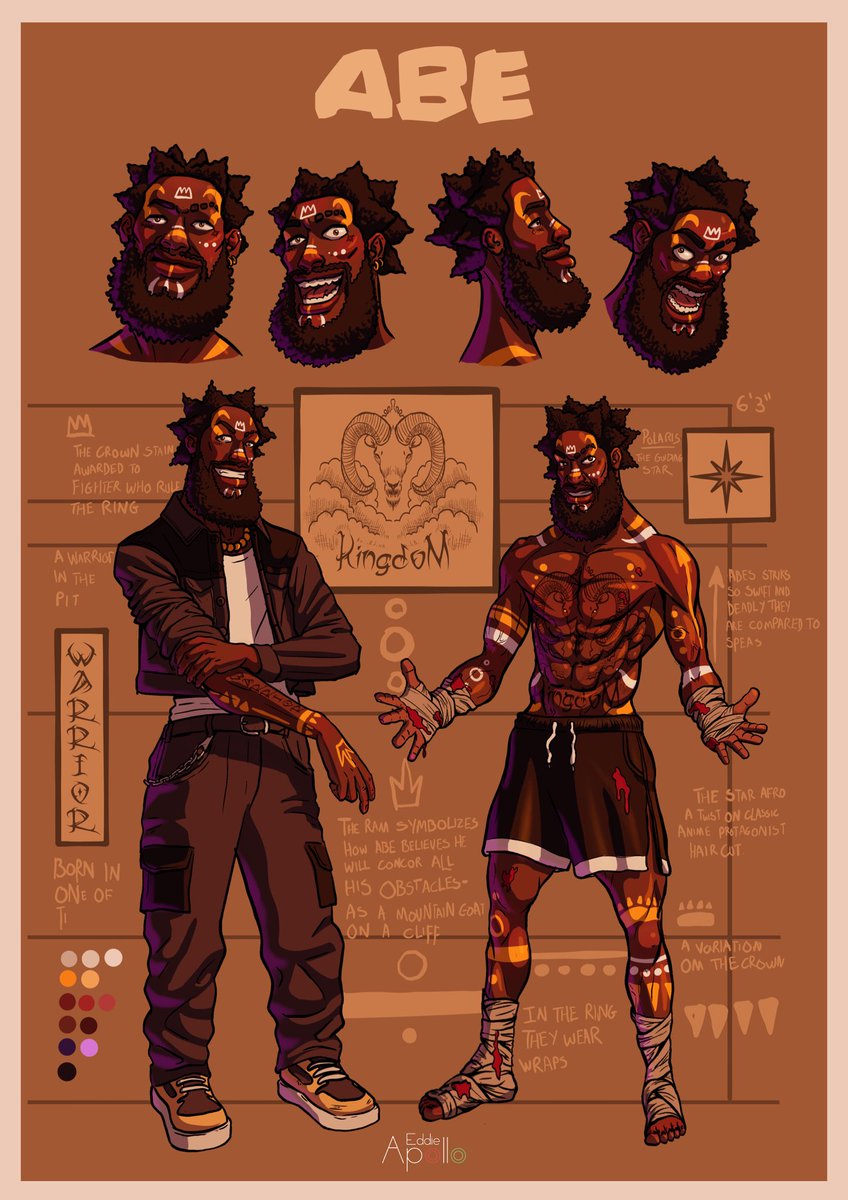 Eddieapollo's tweet photo. ABE Updated character design for my future NFT project / graphic novel #chaoskingdom https://t.co/c9LZXQHFVC