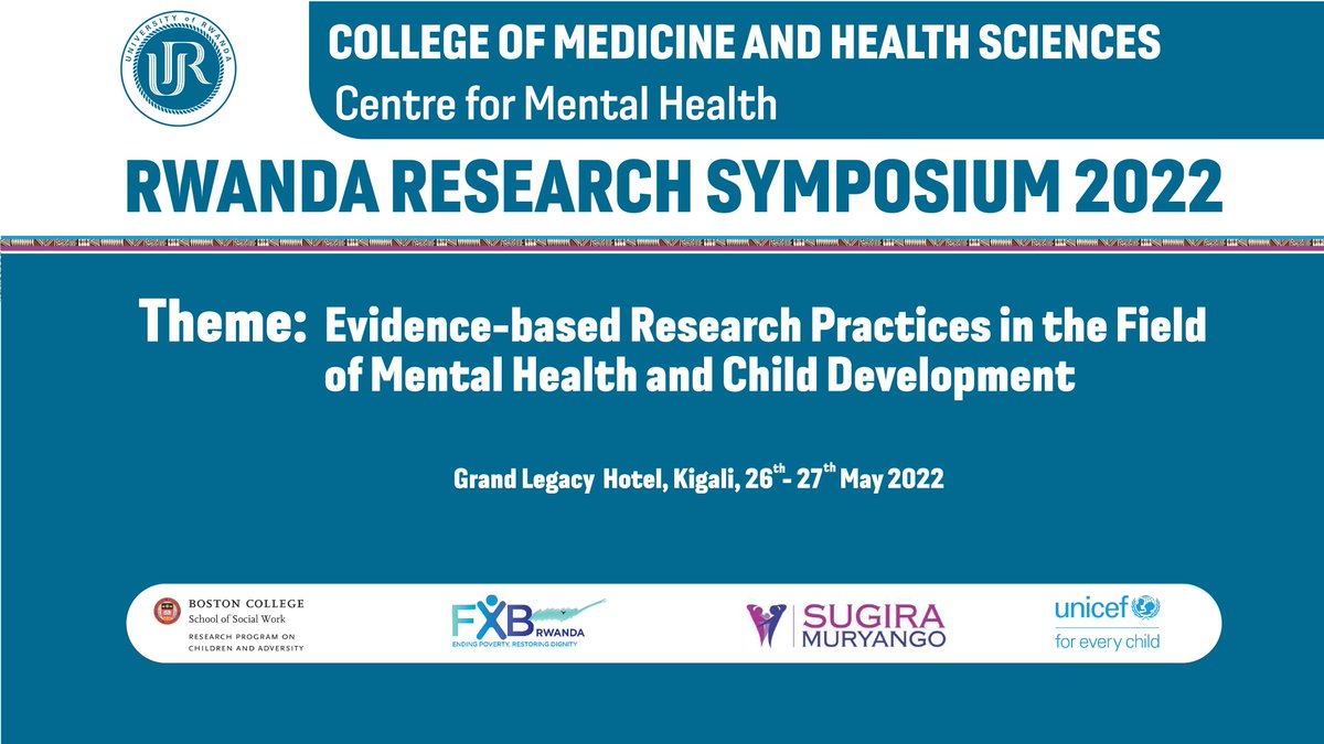 📌Rwanda Research Symposium 2022
It’s finally here, only 2 days to go!!! 

For those who can’t join physically, we got you covered. Please click here youtu.be/OroP6MdR2HM to watch the event live-streamed co-organized with
<a href="/unicefrw/">UNICEF Rwanda</a> <a href="/Uni_Rwanda/">University of Rwanda</a> @RPCAlab <a href="/FXBRwanda/">FXB Rwanda</a>