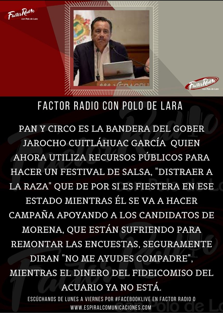 facebook.com/FactorRadioCon… <a href="/TaicoAlarconR/">Ignacio (Taico) Alarcón</a> <a href="/CCEPuebla/">CCE Puebla</a> <a href="/FACTORCIUDADANO/">FACTOR CIUDADANO</a> <a href="/cmaciaspalma/">Carlos Macías Palma</a> <a href="/polodelara/">Julio Leopoldo De Lara Valera</a> <a href="/FloresRico/">Carlos Flores Rico</a> <a href="/PTPueblaOficial/">PT Puebla</a> <a href="/ZaraPaolaFlo/">Zara Flores</a> <a href="/victorleonrueda/">Víctor León</a> <a href="/Fjleoncastillo1/">Fjleoncastillo</a> <a href="/ArianaNolasco16/">someoneloveme</a>