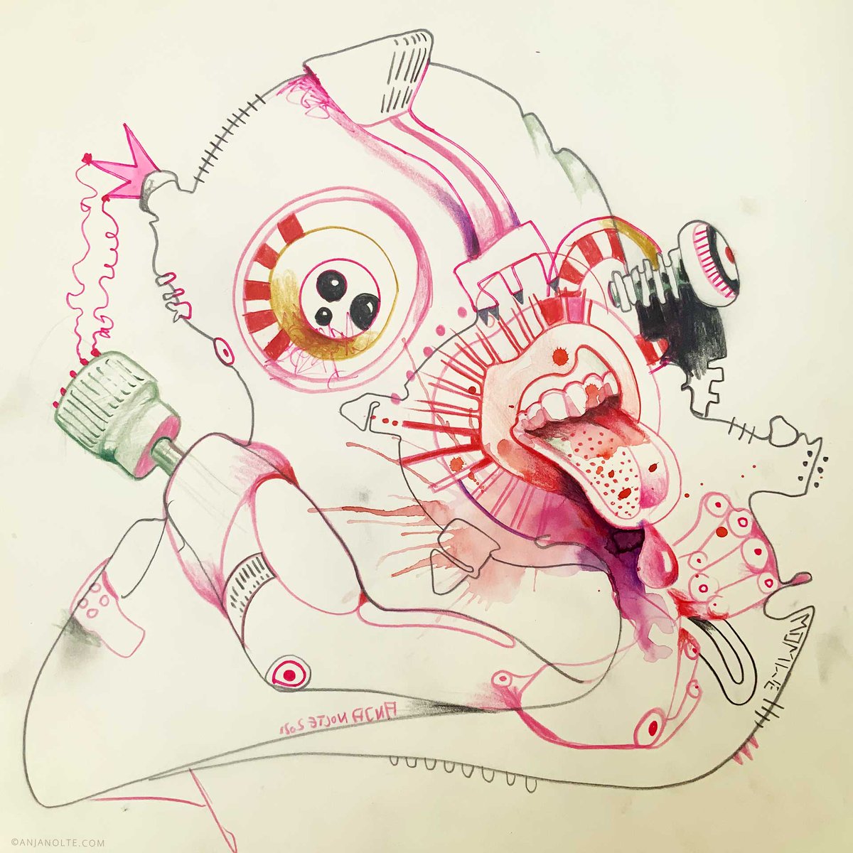 Anja__Nolte's tweet photo. WOWME drawing, being busy with #characterdesign  #mascerade #conceptart  #bizarre #MusicVideos https://t.co/1ka38L2cLH