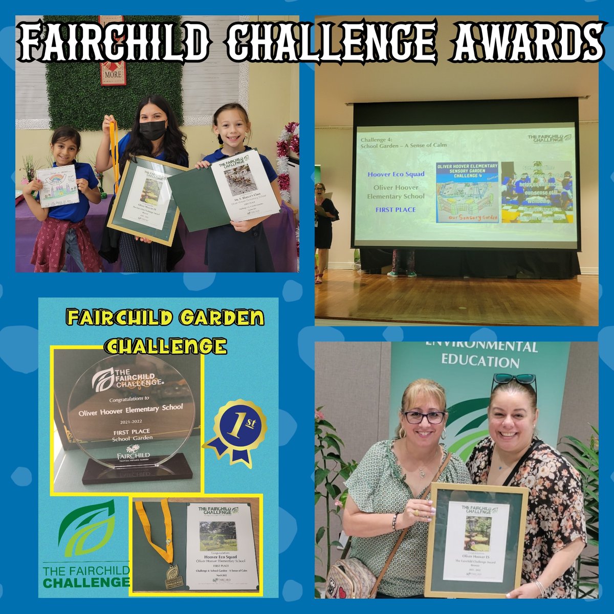 OHESOWLS's tweet photo. We are pleased to announce that Oliver Hoover won the bronze, $500.00 , 1st place Garden Challenge! Thanks to Ms. Vidal, Ms. Coolen, Ms. Medina @BlancosBunch, Ms. Sanchez &amp; Ms. Heistand for all their hard work in completing the @FairchildCha https://t.co/ww12gZcCfK