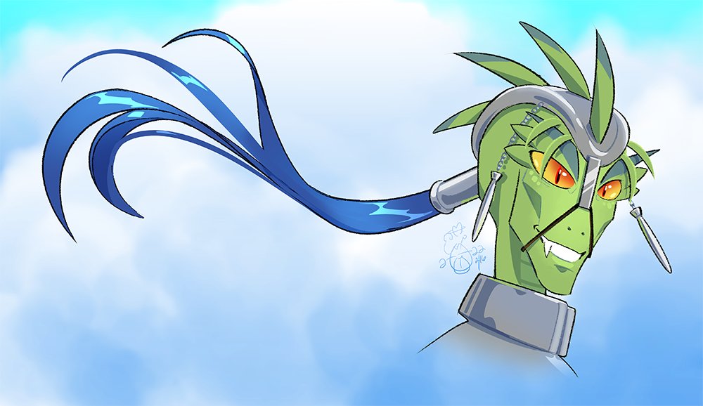 Commission of Lancer from Fate Stay Night as a Reptoid from my comic, Trying Human :B