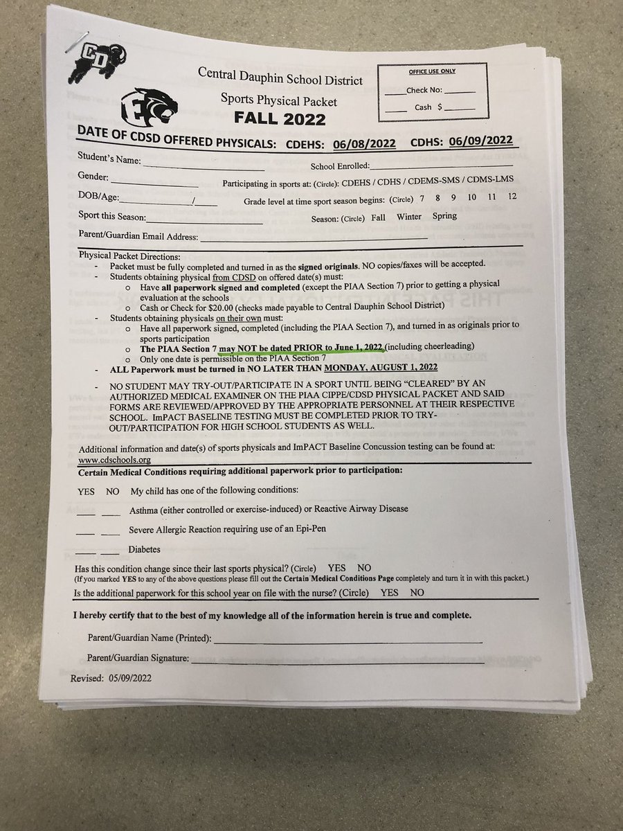 Rams_ATC's tweet photo. CDSD Sports Physical Packets are HERE! 

‼️if you’re taking this packet to your PCP, do NOT get a physical before June 1st ‼️

 ◼️CD school’s physical: 
 ▪️June 9th from 11am - 1pm 
 ▪️Bring this packet filled out EXCEPT section 7 (that’s for our team doctor to complete) https://t.co/orOBYnXBWI