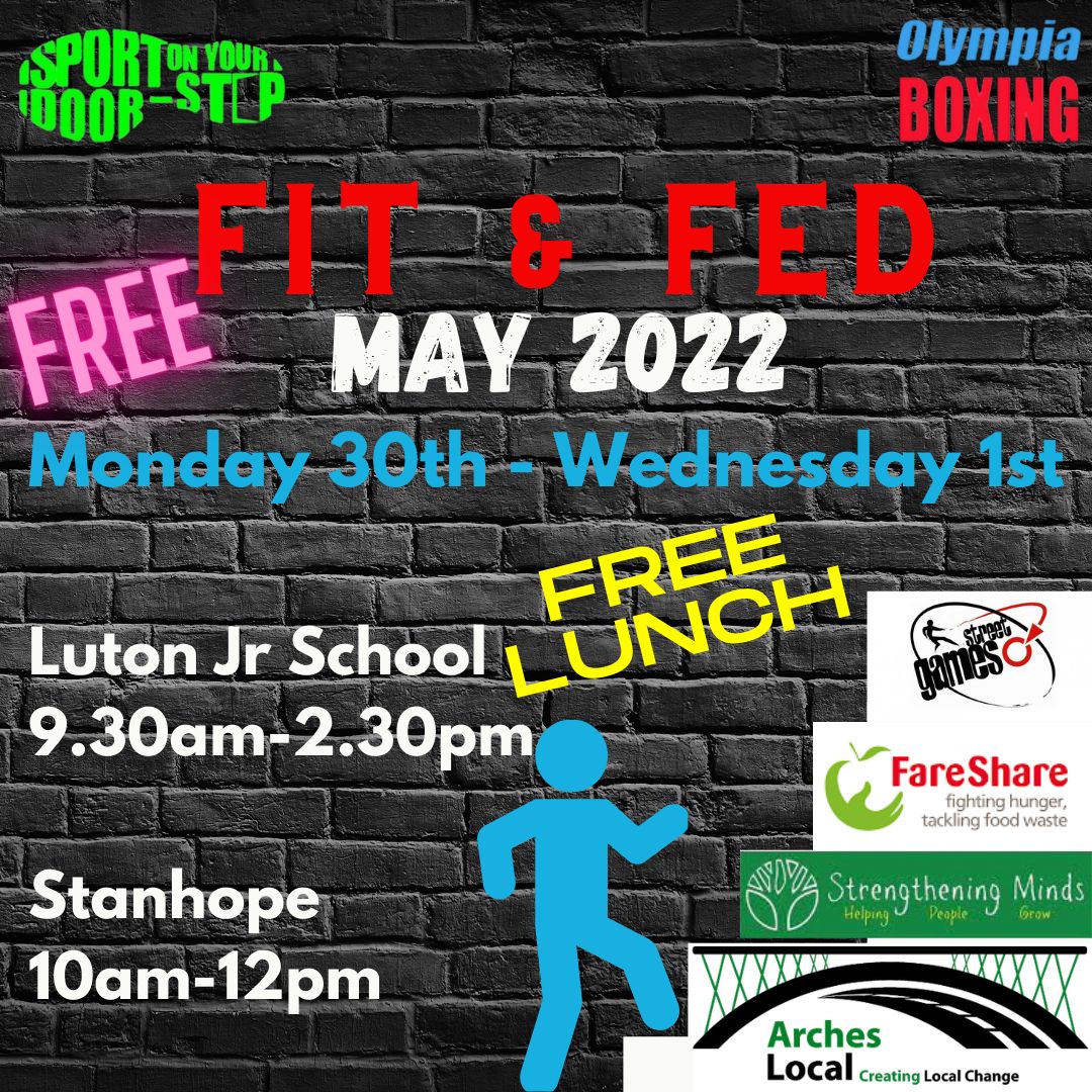 It is 1 week before the School Holidays, you know what that means! 😁

That's right, Fit &amp; Fed is BACK 🥳

#FitandFed #FitFed #Funded #SchoolHolidays #CommunitySport #DoorstepSport #Youth #FREE #FreeLunch #Fitness <a href="/ArchesLocal/">Arches Local</a> <a href="/FareShareUK/">FareShare</a> <a href="/sportonyourDS/">Sport On Your Doorstep CIC</a> <a href="/StreetGames/">StreetGames</a> <a href="/StrMinds/">Strengthening Minds</a>