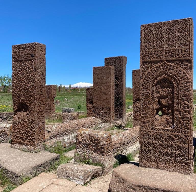 UNESCO Dünya Mirası Geçici Listesi'nde yer alan, "Dünyanın en büyük Türk İslam Mezarlığı" olma özelliğinin yanı sıra Sultan Alparslan komutasındaki Türklerin Anadolu'ya son ve kalıcı olarak gelişinin nişanı Ahlat'taki Ahlat Mezar taşları...