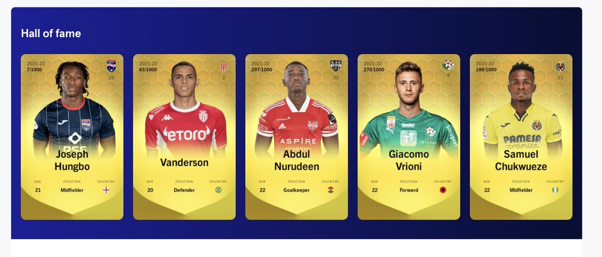 ⚠️ Concours la famille 🔥, j’ai le plaisir de vous offrir UNE TEAM U23 Complète pour la saison pro
Pour jouer :
- Follow me &amp; retweet
- Follow mon YouTube  youtu.be/hF5uDBtdz54
- Follow mon Twitch twitch.tv/monaco76yt
➡️si tu veux débuter #sorare : sorare.pxf.io/gbG5A5