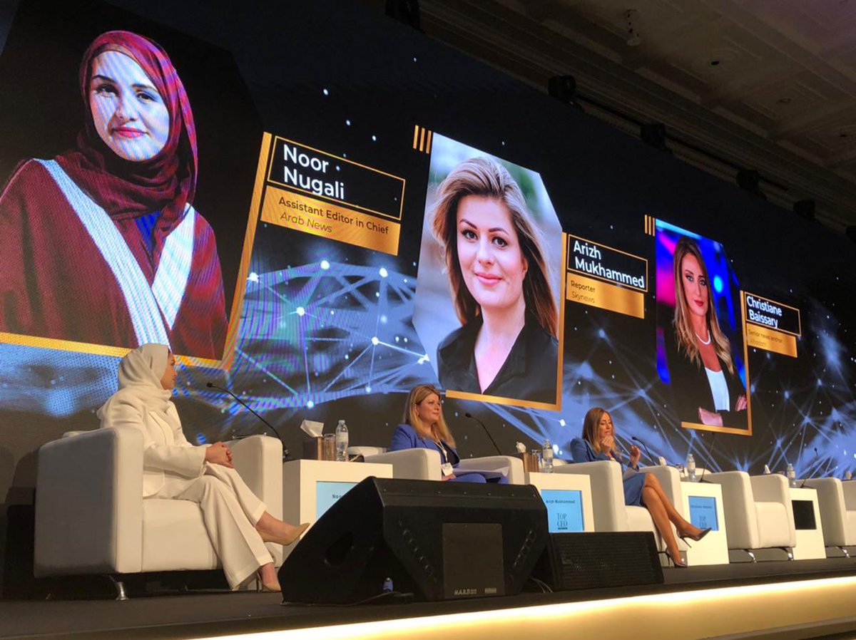 cristianbaysari's tweet photo. from my participation in the panel: “the Storytellers From The War front” moderated by @NoorNugali from @arabnews, at the #ArabWomenForum #AWF2022 #topceo22 https://t.co/aadKUGMCqv