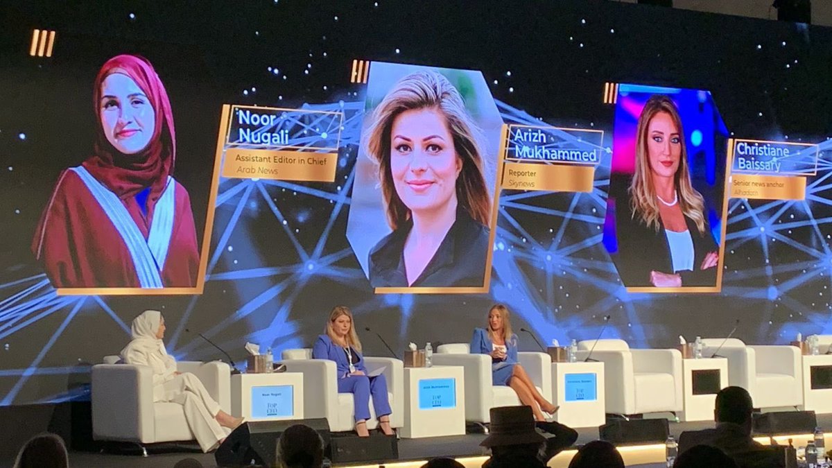 cristianbaysari's tweet photo. from my participation in the panel: “the Storytellers From The War front” moderated by @NoorNugali from @arabnews, at the #ArabWomenForum #AWF2022 #topceo22 https://t.co/aadKUGMCqv