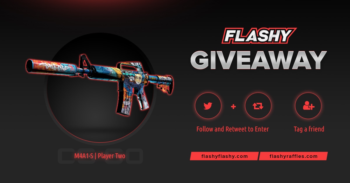 flashyflashycom's tweet photo. 🔥 24H GIVEAWAY !!! 🏆 M4A1-S Player Two !

To win:
✔️ Visit for free codes: https://t.co/Fonu6EuBpu
✔️ Retweet
✔️ Follow us
✔️ Turn on twitter notifications

#flashyflashy #giveaway #csgoskins #CSGOGiveaway https://t.co/LVDYF8XYJo