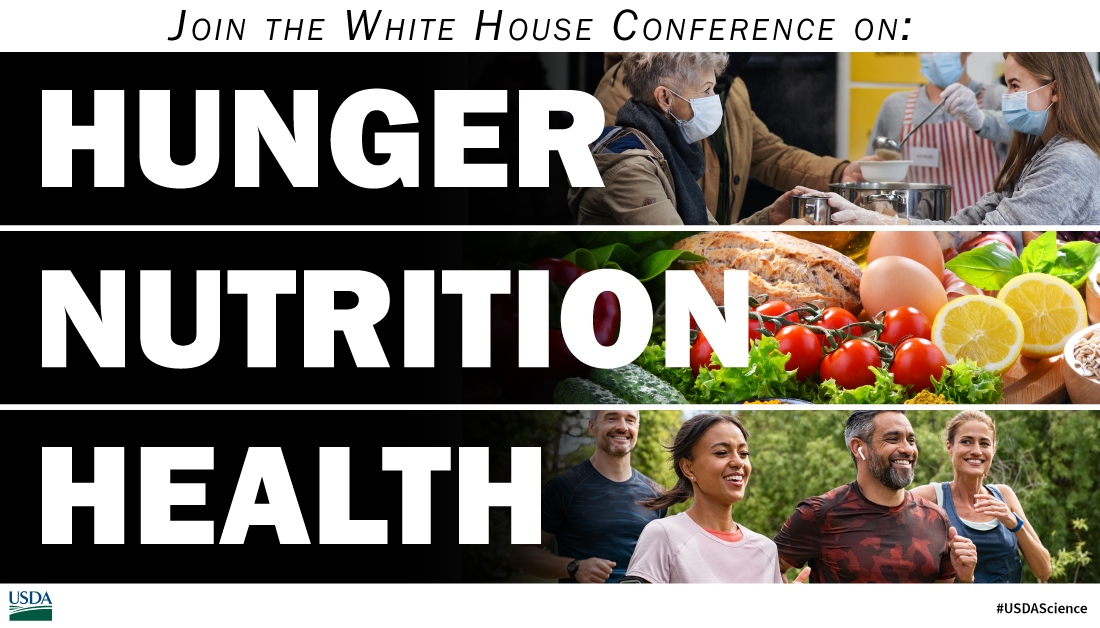 USDAScience's tweet photo. With your help, we can end hunger and increase healthy eating and physical activity by 2030. Sign up for one of our regional listening sessions and share your thoughts and ideas: https://t.co/xZuy2yIK6e | #USDAScience https://t.co/SbP9hFtStj
