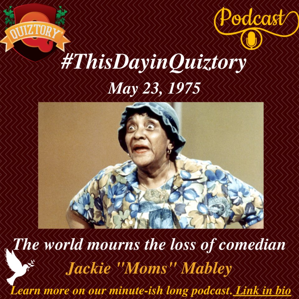 #ThisDayinQuiztory May 23, 1975
For more on #MomsMabley listen to today's #BlackHistory #podcast
.
.
.
#momsmableyofficial #comedy #comedian #womenincomedy #whoopigoldberg #iconsofcomedy #standup #blackcomedians #bbmas #lgbt #lgbtq #bhm #onthisday #iheart #quiztory