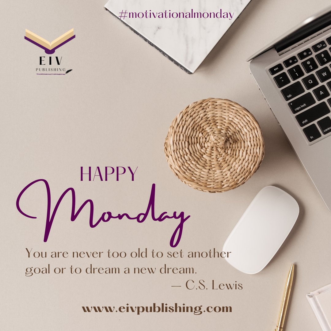 eivpublishing's tweet photo. Happy Monday!
Reminder: It’s never too late to set goals for yourself.

#relax #selfcare #readers #publishing #readingforthesoul #creativewriting #peaceful #inspiration #quoteoftheday #mondaymotivation https://t.co/IFkbpKbBKp