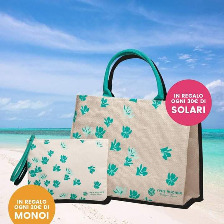 Ciao!!! Già pensato ai *solari*☀️?
 *Solo fino a mercoledì* *puoi avere* in *regalo la* *borsa!*
E se ti piace il *MONOI,la* *trousse in* *coordinato!*

Scrivimi!!!!