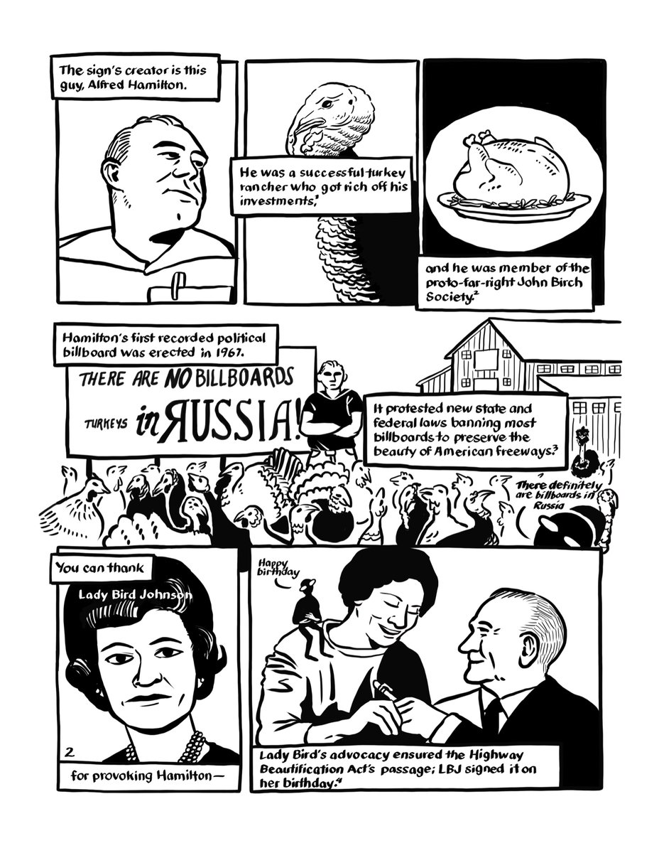 audmcname's tweet photo. Catching up on posting old comics; made this with @allia_service at the beginning of the year. 

billboards vs beautification 1/3
Transcript and citations at https://t.co/wz7zBwDo21 https://t.co/zbnC8Svvfw