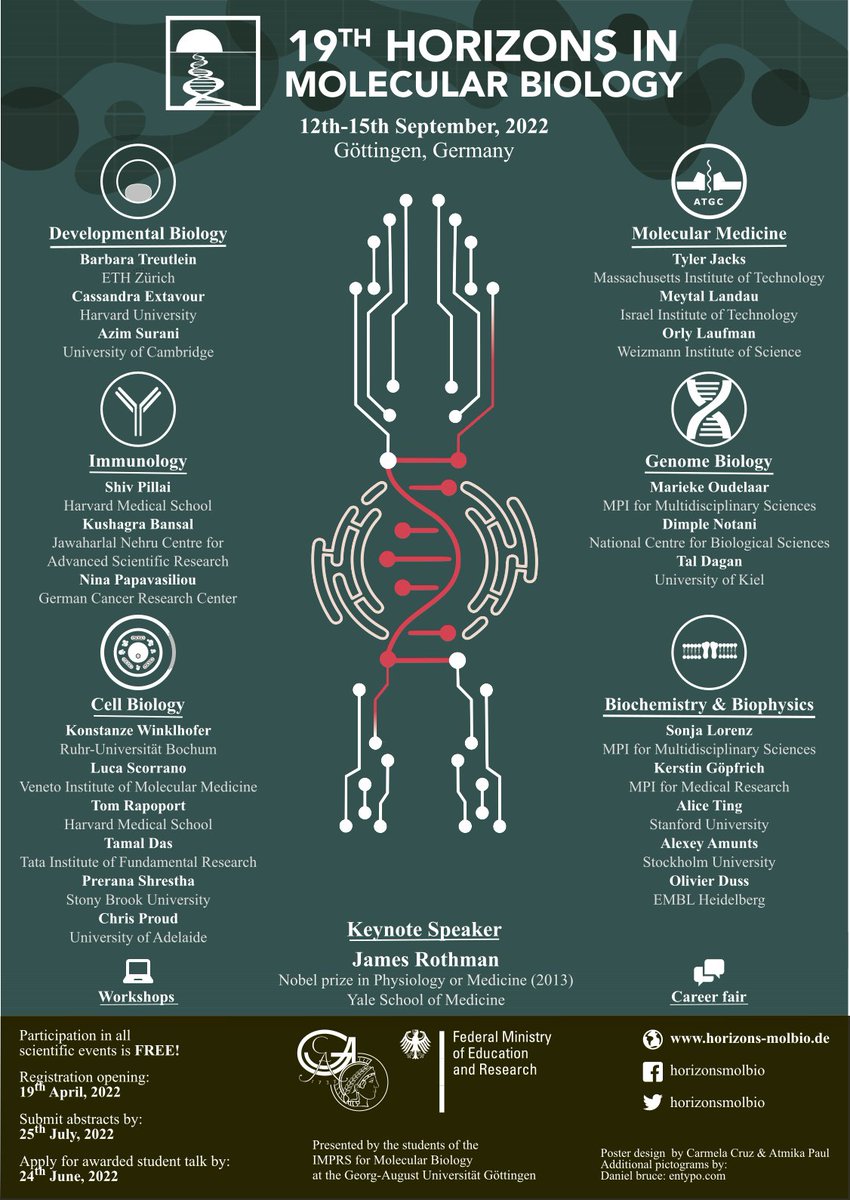 🌅19th Horizons in Molecular Biology will take place 12th-15th Sep 2022 in Göttingen! More info: horizons-molbio.de